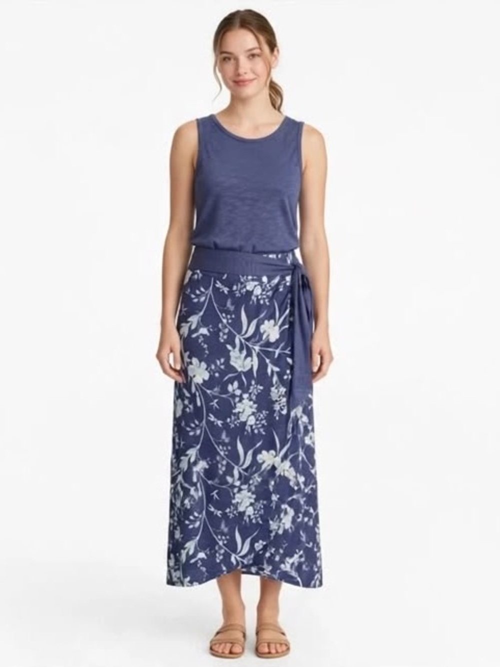 Laura Ashley Blue Floral Tank & skirt
